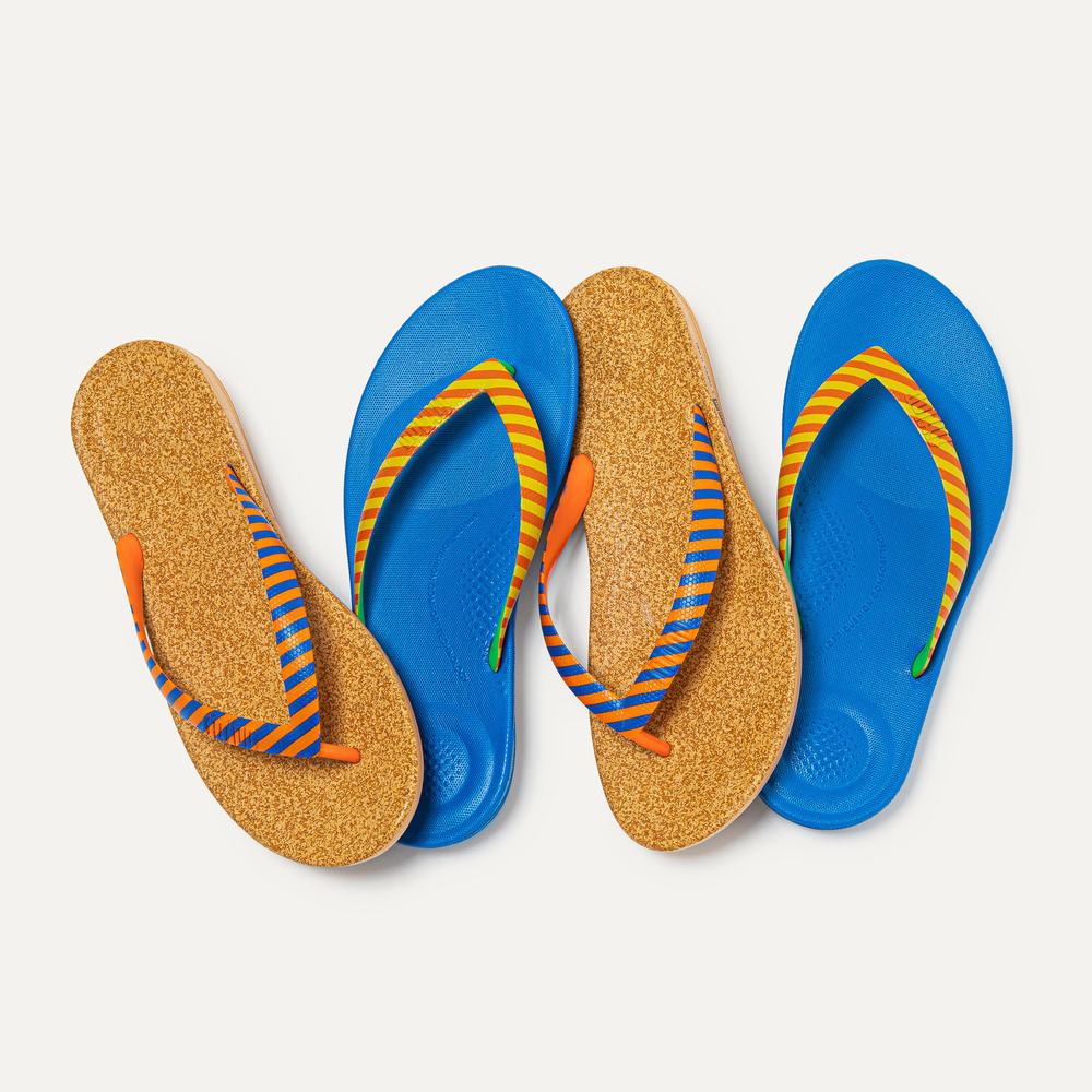 Tong Fitflop IQUSHION X Yinka Ilori Homme Jaune Rouge | QTO-820753