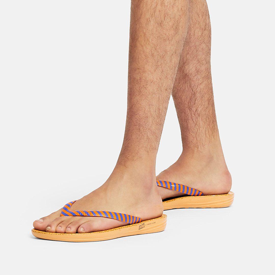 Tong Fitflop IQUSHION X Yinka Ilori Homme Orange Bleu | YLR-735602